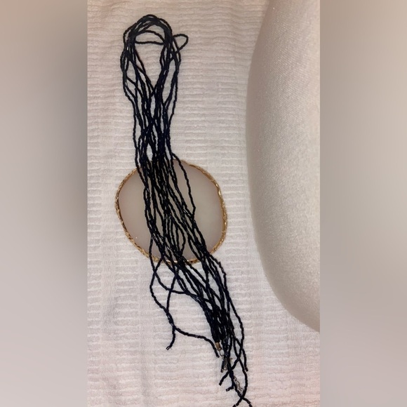 2 for 30$ Women Vintage shiny black strings super long Necklace  Y2K - Picture 4 of 10